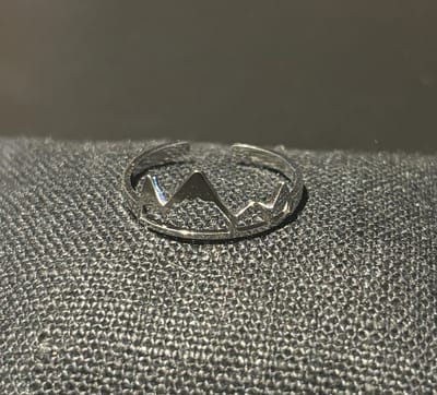 Zilverkleurige No-Fade Waterproof Snow Mountain Ring - 316L RVS