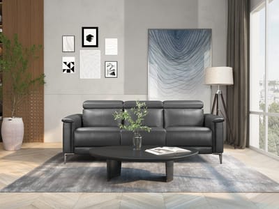 Lund-Sofa 3-zits - 2 Elektrische Relax - Grijs PU