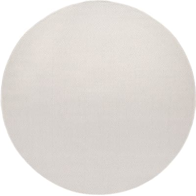 Flycarpets Veniro Effen Binnen en Buitenkleed Crème / Wit - 80cm rond - Laagpolig Vloerkleed Buiten - Tuinkleed / Tuintapijt