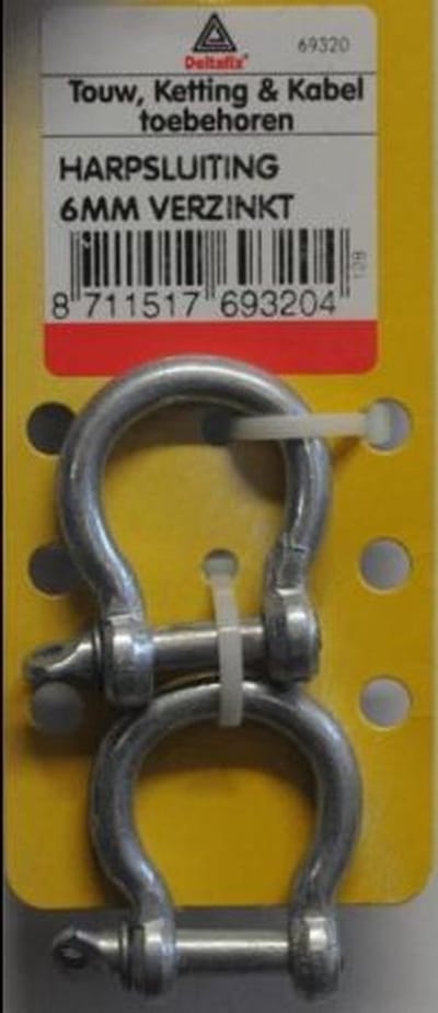 Harpsluiting 6mm Verzinkt