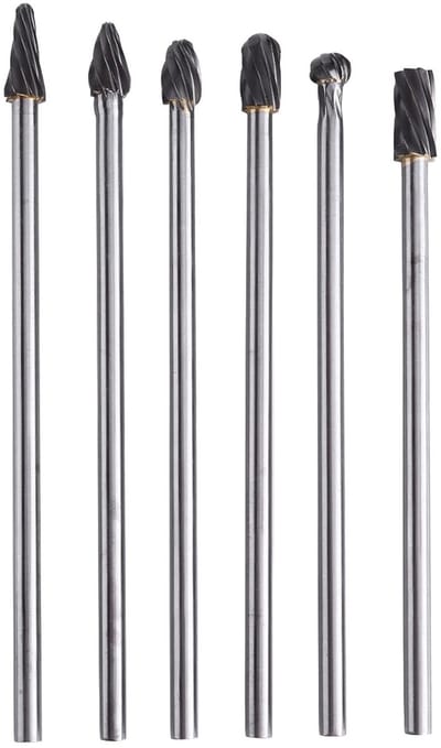 SnelShoppen - 6-delige set rotatieve snijvijlen van tungsten carbide met 6mm schacht en 10mm snijdiameter voor boormachine en slijpmachine