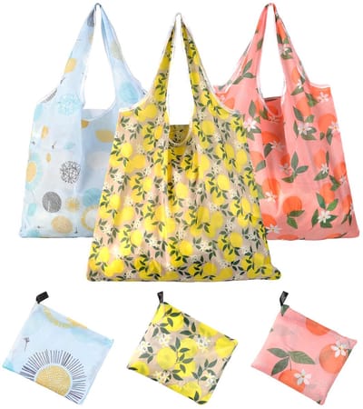 Vouwbare boodschappentassen - grote capaciteit 46 x 40 cm - lichtgewicht en wasbaar - ideaal voor boodschappen - ShopVlot
