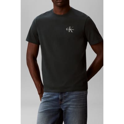 Calvin Klein Ss 30s Classic Micro Tee Bright White/dark Teal Taglia: S | Magliette basic Outlet | Uomo | Ciano