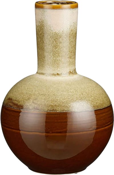 Mica Decorations Vaas Holm - 34x34x52 cm - Keramiek - Bruin