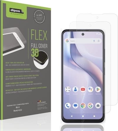 dipos FLEX – 2x Matte Screenprotector geschikt voor BLU Bold K22 | Volledige Schermbescherming | Case-Friendly