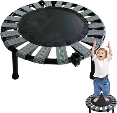 Fitness Trampoline - Mini Springbed - Thuis Sporten - Opvouwbaar Ontwerp - 48 x 25 cm - Grijs