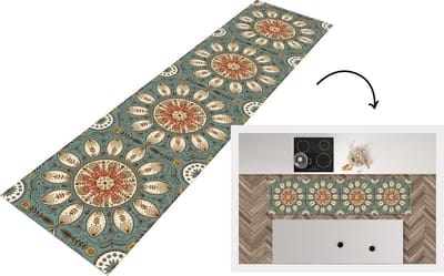 Keukenloper - Loper keuken - Mandala - Retro - Bohemian - Patroon - 200x50 cm - Keukenloper vinyl