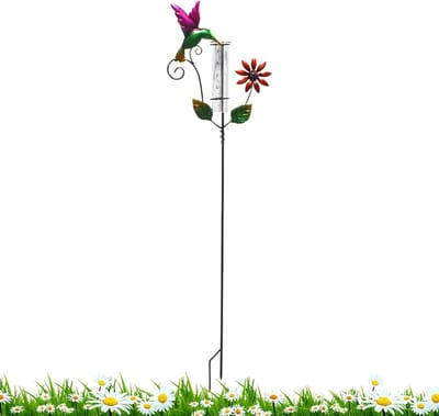 Regenmeter Tuin - Watermeter Buiten - Weer Bewaken - Stabiel IJzeren Frame - 33x20 cm - Transparant