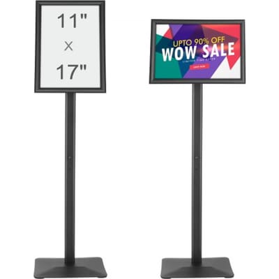 VEVOR Informatiestandaard met metalen Voet 420 X 297 Mm Informatiestandaard Verstelbare Kijkhoek Via Draaiknop Posterstandaard, Robuuste Vloerstaande Bordhouderstandaard voor Displays, Reclame