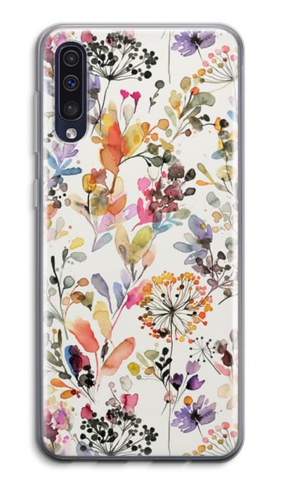 Hoesje geschikt voor Samsung Galaxy A50 hoesje - Wilde grassen - Soft Cover Telefoonhoesje - Bescherming aan alle Kanten en Schermrand