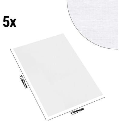 GGM Gastro (5 Stück) Damast Tischdecke Tessin Atlas - 210g/m² - 130x170cm - Weiß