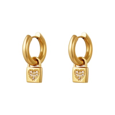 oorbellen hartslot goud