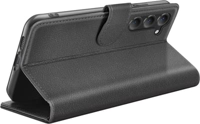 Zanae, Hoesje geschikt voor Galaxy S23 - Wallet Case met Stand & Magneetsluiting, Zwart