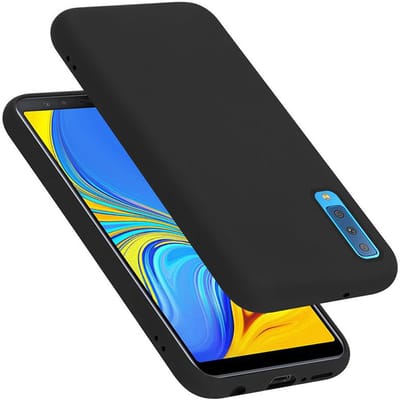 Cadorabo Hoesje geschikt voor Samsung Galaxy A7 2018 in LIQUID ZWART - Beschermhoes gemaakt van flexibel TPU silicone Case Cover