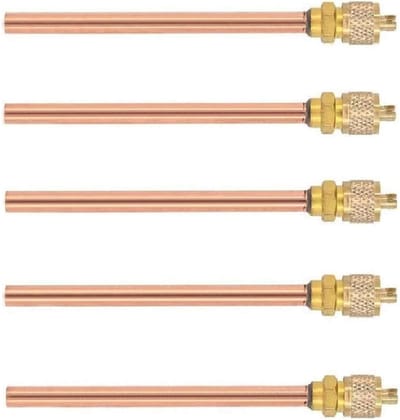 Dailygoody - Service Access Valve - 1/4 inch - Goudkleurig - Toepassing voor airconditioning - 5 stuks - Geschikt voor koelinstallaties