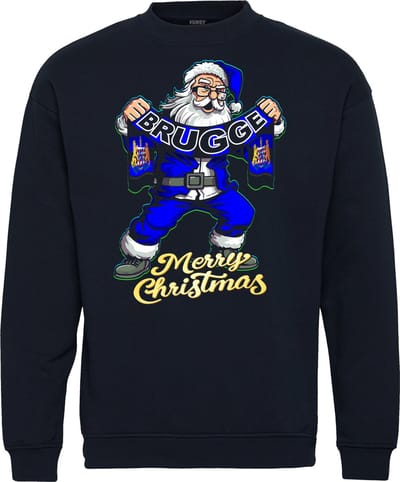 Kersttrui Kerstman Brugge | Foute Kersttrui Dames Heren | Kerstcadeau | Brugge supporter | Navy | maat XS