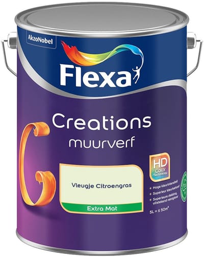 Flexa - Creations Muurverf Extra Mat - Vleugje Citroengras - Mengverf - 5 L