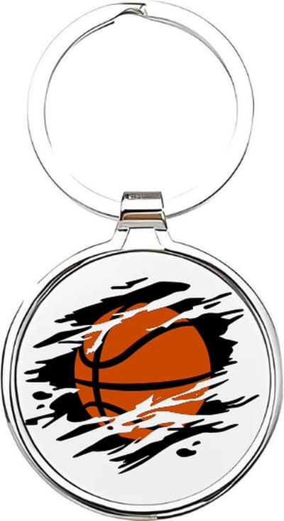 Akyol - basketball Sleutelhanger - Basketbal - basketballers - cadeau - sport sleutelhanger - sport - hoopers - gepersonaliseerd - basketballers - sleutelhanger voor basketballers - sleutelhanger voor jongens - bal - ballen - 4 x 7,5 CM