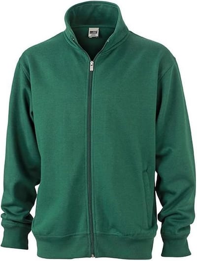 James and Nicholson Unisex Workwear Sweat Jacket (Donkergroen)