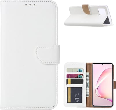 Bookcase Geschikt voor: Samsung Galaxy Note 10 Lite - Wit - portemonnee hoesje