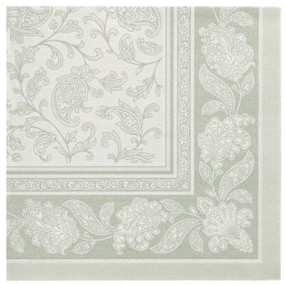 8x 20 Servetten ROYAL Collection 1/4 vouw 40 cm x 40 cm jade groen Ornaments