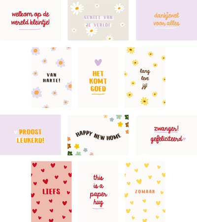 WeLikeToLove Kaarten - Wenskaarten - Kaartjes - Kaartenset - Postkaarten - Versturen - Set - A6
