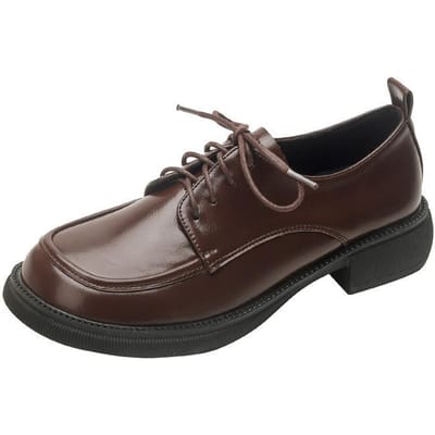 Damesschoenen met zachte zool, kleine leren schoenen, platte nieuwe loafers, alles-match, echt leer, retro Britse stijl, damesschoenen 40