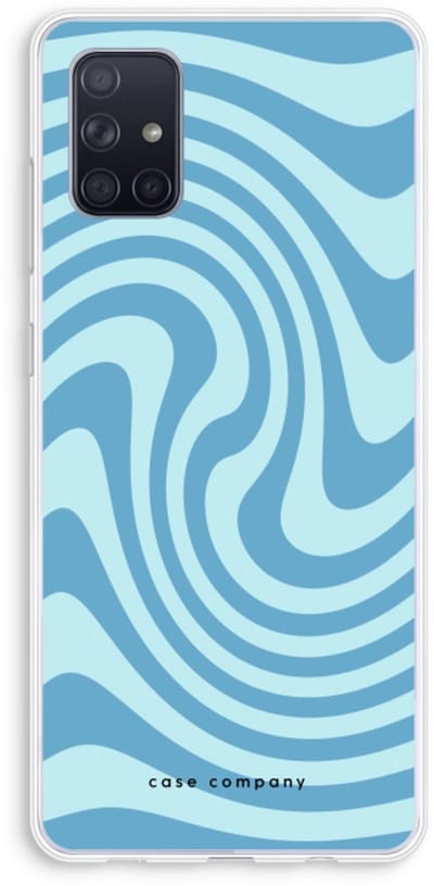Case Company® - Hoesje geschikt voor Samsung Galaxy A71 hoesje - Swirl Blauw - Soft Cover Telefoonhoesje - Bescherming aan alle Kanten en Schermrand