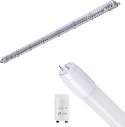 LED Waterdichte TL Armatuur met T8 G13 Buis - Velvalux Strela - 150cm - Enkel - Koppelbaar - Waterdicht IP65 - 20W 2400lm - 840 Natuurlijk Wit 4000K | Vervangt 147W
