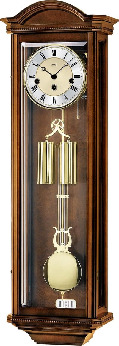 AMS - 2672/9 - Wandklok met slinger - Hout - Glas