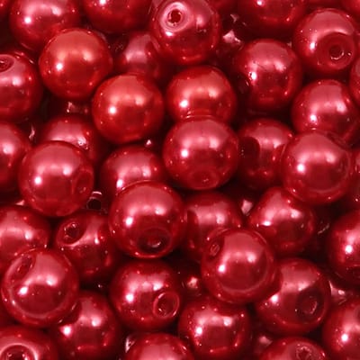 100 Stuks Rode Glazen Kralen 10mm - Ronde Faux Parels voor DIY Armbanden en Sieraden Maken