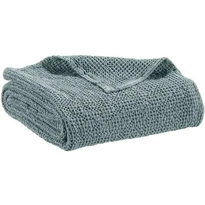 Recycled katoenen Maia plaid in grijs - 140 x 200 cm