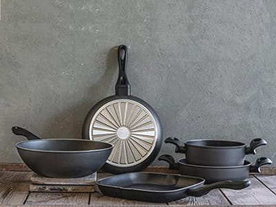Aluminium Koekenpan met 2 Handvatten - 24 cm, Inductieverwarming, Anti-aanbaklaag