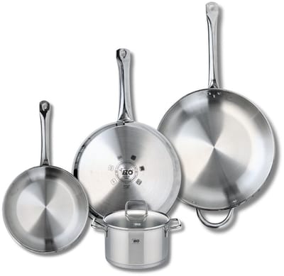 Set van 3 Koekenpannen 24, 28 en 32 cm en 1 braadpan 16 cm Elo Profi Citrin