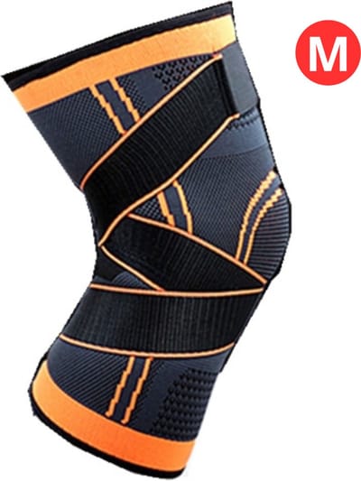Bovista Kniebrace - Sportbrace Knie - Knee Sleeves - Knee Sleeves Powerlifting - Compressie Knie Brace - Knee Wraps - Knee Support - Dames - Heren - Oranje - Maat M