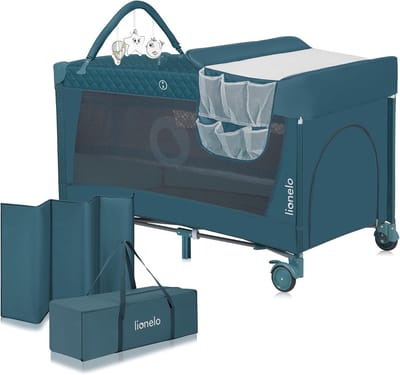 Reisbedje Baby - Campingbed Opvouwbaar - Veilig Slapen - Met Verschoontafel - 125 x 67 x 84 cm - Groen