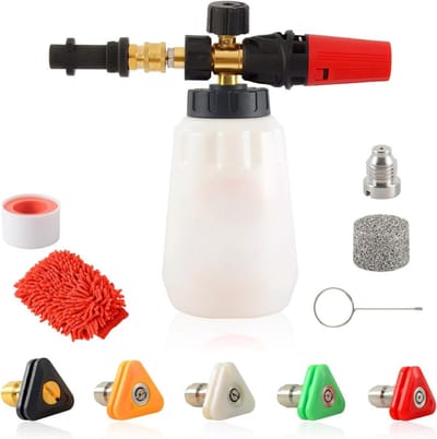 Schuimsproeier - Voor Auto & Motor - Foam Sprayer - Voor Auto Wassen - Schuimlans - Foam Cannon - Schuim Pistool - Snow Foam - Schuim Kanon 1 Liter – Lance – Mondstuk Voor Hogedrukreiniger