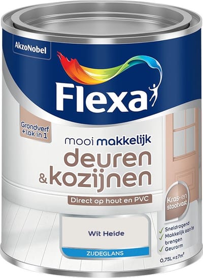 Flexa - Mooi Makkelijk Deuren & Kozijnen Zijdeglans - Wit Heide - Mengverf - 750 Ml