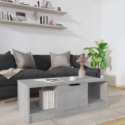 vidaXL - Salontafel - 102x50x36 - cm - bewerkt - hout - betongrijs