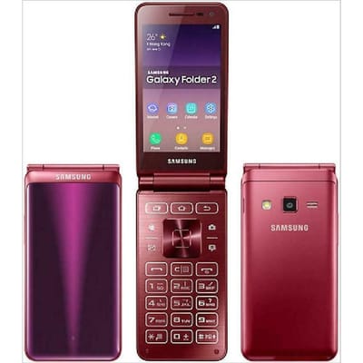 Samsung Galaxy Folder 2 G160N 4G LTE Reconditionné Original 2 Go de RAM 32 Go de ROM Clapet Débloqué Smartphone rouge
