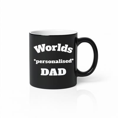 World’s Best Personalised Dad Black Magic Mug – Gepersonaliseerd Vadercadeau Koffiemok 330 ml