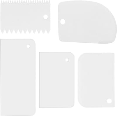 Dailygoods- Schraper 5 Stuks - Kunststof Taartschraper - Slagroomschraper - Crèmeschraper - Keukenhulp - Duurzaam en Makkelijk Schoon Te Maken