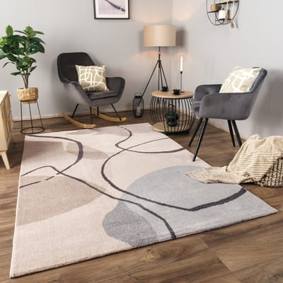 Paco Home Vloerkleed Woonkamer Laagpolig Patroon Abstract Patroon Geometrisch 3D 120x170 cm