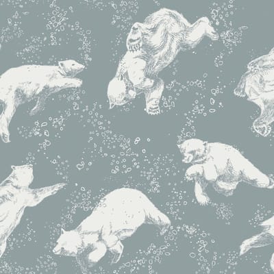 Boråstapeter Vliesbehang 6292 - Scandinavian Designers Mini - Dieren Blauw - 53cm x 10.05m