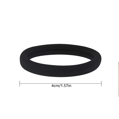 50 stuks Dikke Elastische Geen-Schade Elastiekjes Zachte Antislip Haarbanden voor Dames & Heren black