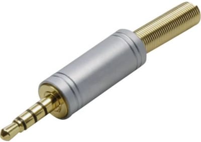 BKL 3,5mm Jack (m) connector - verchroomd metaal - 4-polig / stereo