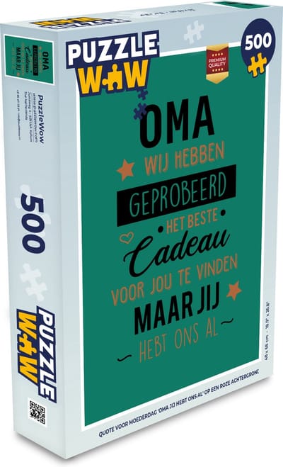 Puzzel Oma jij hebt ons al - Spreuken - Quotes - Oma - Legpuzzel - Puzzel 500 stukjes