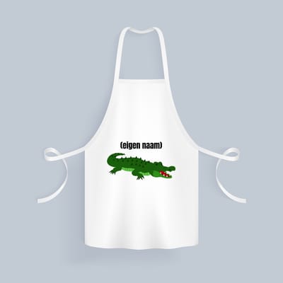Akyol - krokodil met eigen naam Keukenschort - Krokodil - krokodillen liefhebbers - iemand die houdt van krokodillen - verjaardag - cadeau - kado - 82 bij 71 cm