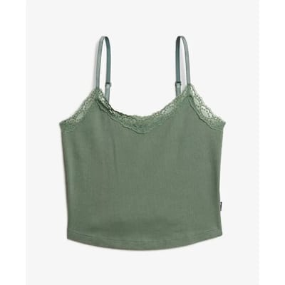 Superdry Athletic Essentials Cami Top Slanke Pasvorm Groen Grootte: 10-12