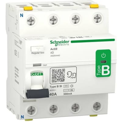 Schneider Electric A9Z64440 Aardlekschakelaar Aardlekschakelaar voor AC/DC B 40 A 0.3 A